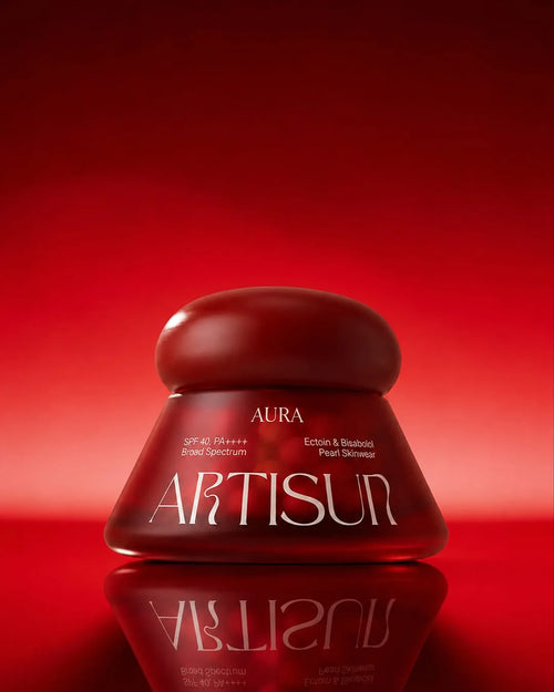 Artisun Aura Pearl sunscreen SPF 40 PA++++, 50 g glass jar