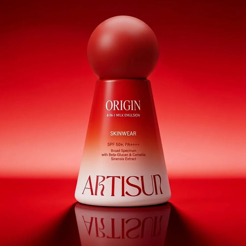 Artisun Origin 4-in-1 milk sunscreen SPF 50+ PA++++, 50 ml glass bottle with pump