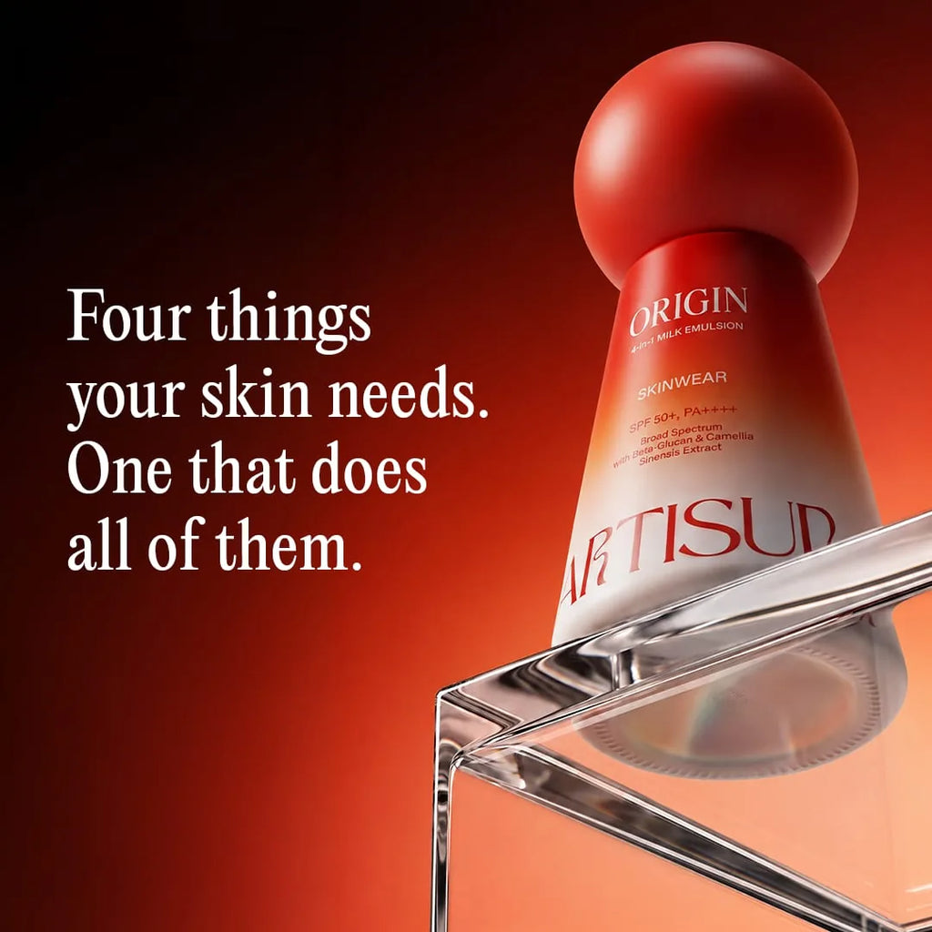 Origin replaces four steps: serum, moisturiser, sunscreen and primer in one layer