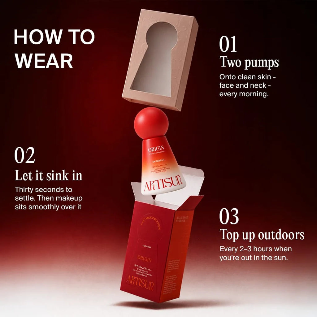How to wear Origin 4-in-1 milk sunscreen, step by step